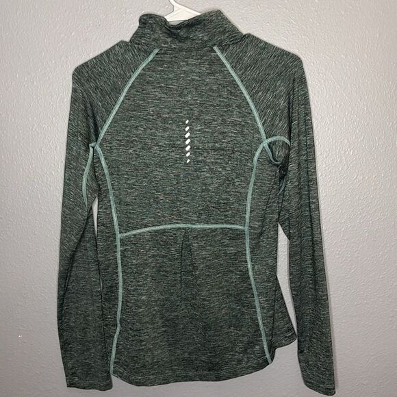 Columbia Gray and Teal Heathered 1/4 Zip Pullover Reflective Top Size Small - Picture 9 of 9